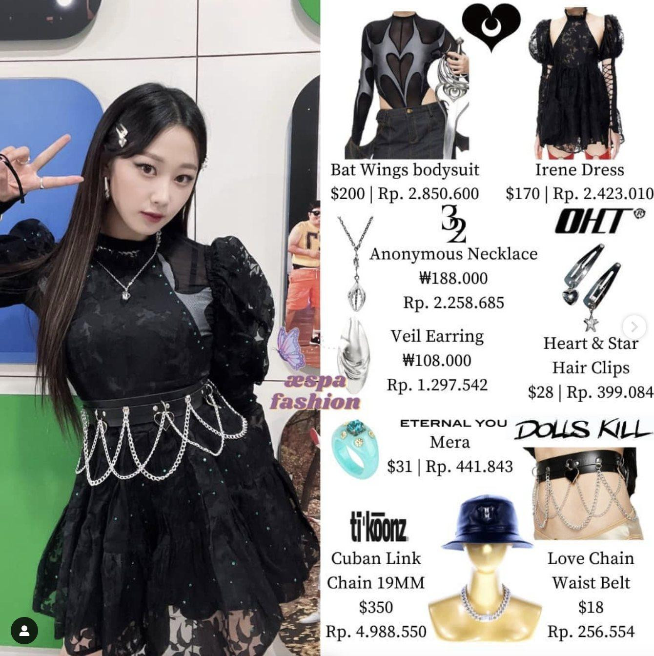 Việc kết hợp giữa bodysuit cùng váy liền giúp trang phục của Giselle kín đáo hơn so với thiết kế gốc. - Ảnh: aespafashion