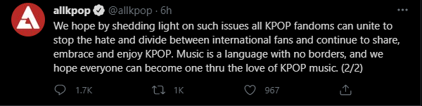 Thông báo được allkpop đăng tải.