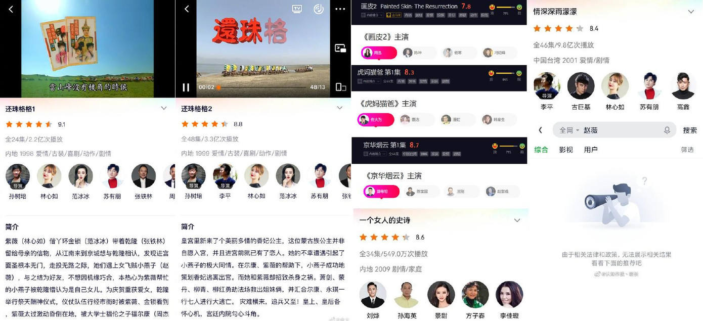 Triệu Vy "bay màu" trên mọi tác phẩm, chương trình cô từng tham dự. Triệu Vy "bay màu" trên mọi tác phẩm, chương trình cô từng tham dự.