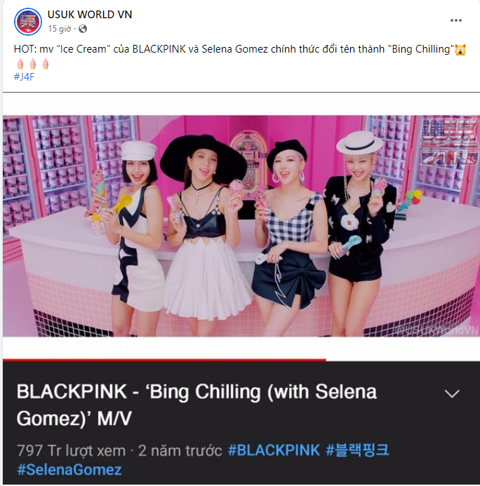MV Ice Cream của BLACKPINK kết hợp cùng Selena Gomez bất ngờ đổi tên!