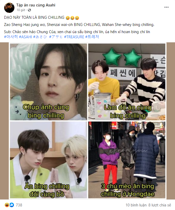 Fan K-Pop cũng không bỏ lỡ &quot;đu trend bing chilling&quot; cùng thần tượng.