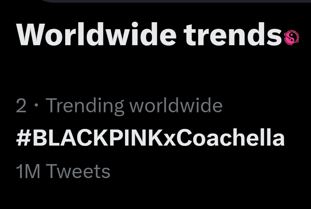 Hashtag BLACKPINKxCoachella hiện đã vượt 1 triệu lượt tweet. Hashtag BLACKPINKxCoachella hiện đã vượt 1 triệu lượt tweet.