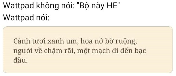Happy ending - "và từ đó họ sống hạnh phúc mãi về sau" với một cách diễn tả khác: "Cành tươi xanh um, hoa nở bờ ruộng, người về chậm rãi, một mạch đi đến bạc đầu". Happy ending - "và từ đó họ sống hạnh phúc mãi về sau" với một cách diễn tả khác: "Cành tươi xanh um, hoa nở bờ ruộng, người về chậm rãi, một mạch đi đến bạc đầu".