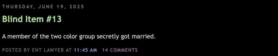 Tin đồn bắt đầu từ một "blind item" không đầu không đuôi. Tin đồn bắt đầu từ một "blind item" không đầu không đuôi.