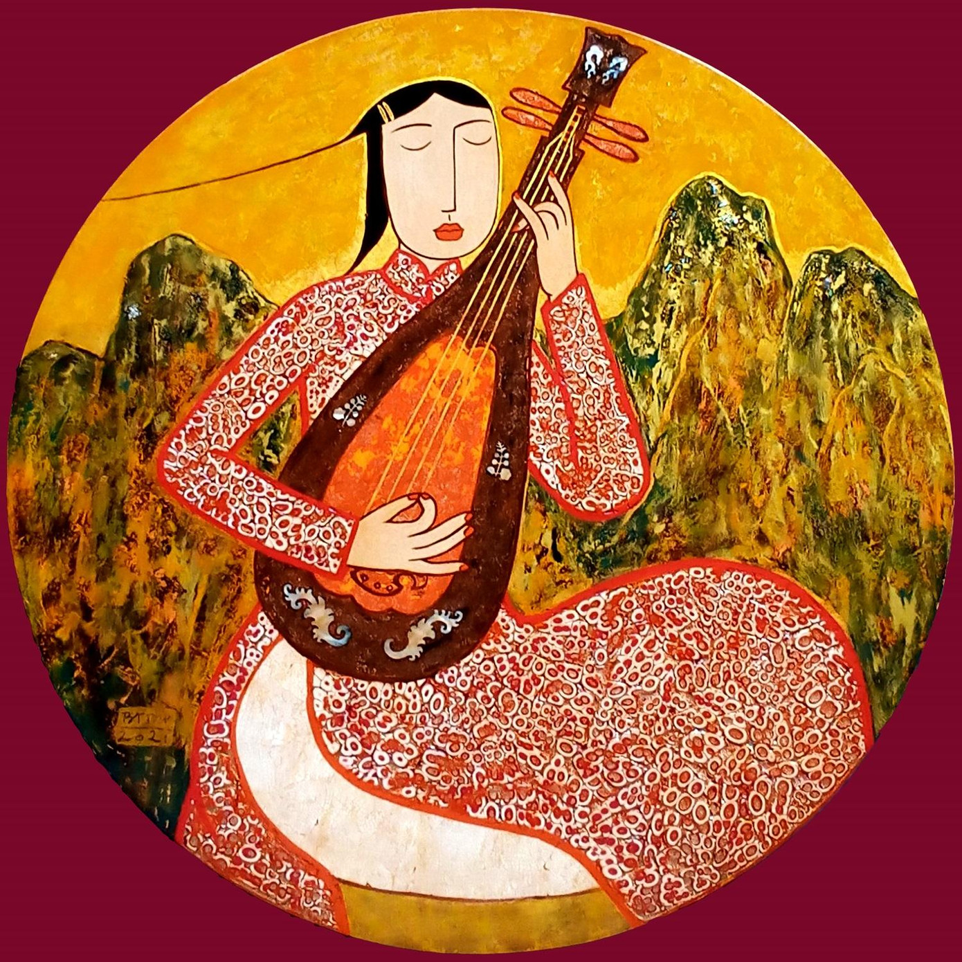 Tranh sơn mài Giai điệu mùa xuân. Tranh sơn mài Giai điệu mùa xuân.