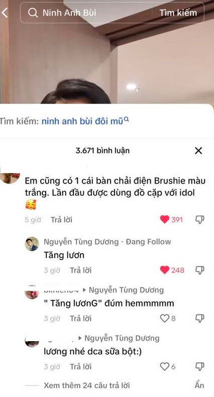 Nhưng vì một chiếc bình luận sai chính tả "tăng lương" thành "tăng lươn" nên "quạt" (fan) bắt đầu nghi ngờ có "sự mờ ám" trong hành động vừa qua của anh Âm.