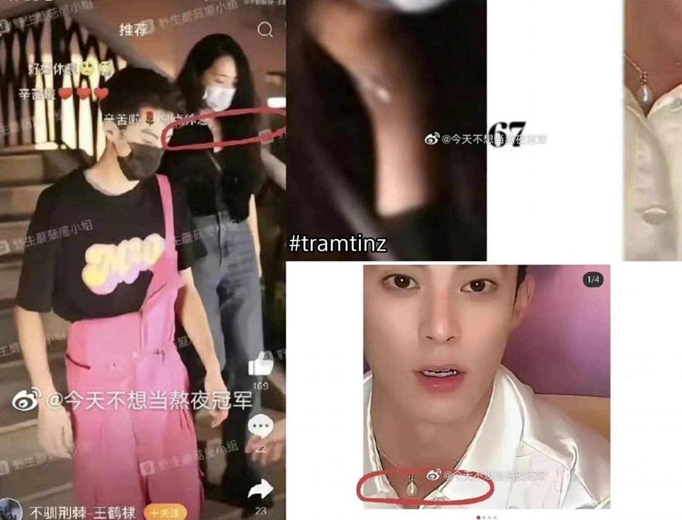 Tuy nhiên, nhiều người soi kỹ mặt dây chuyền cho rằng hạt đính ở hai mẫu dây là khác biệt. - Nguồn: Trạm Tin Cbiz