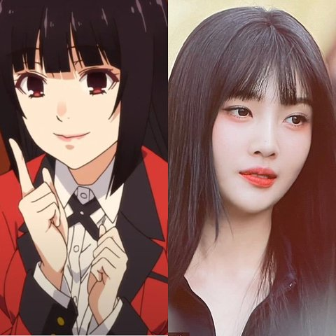 Với kiểu tóc mái ngố giúp Joy (Red Velvet) trông giống Yumeko Jabami (Học Viện Đỏ Đen).