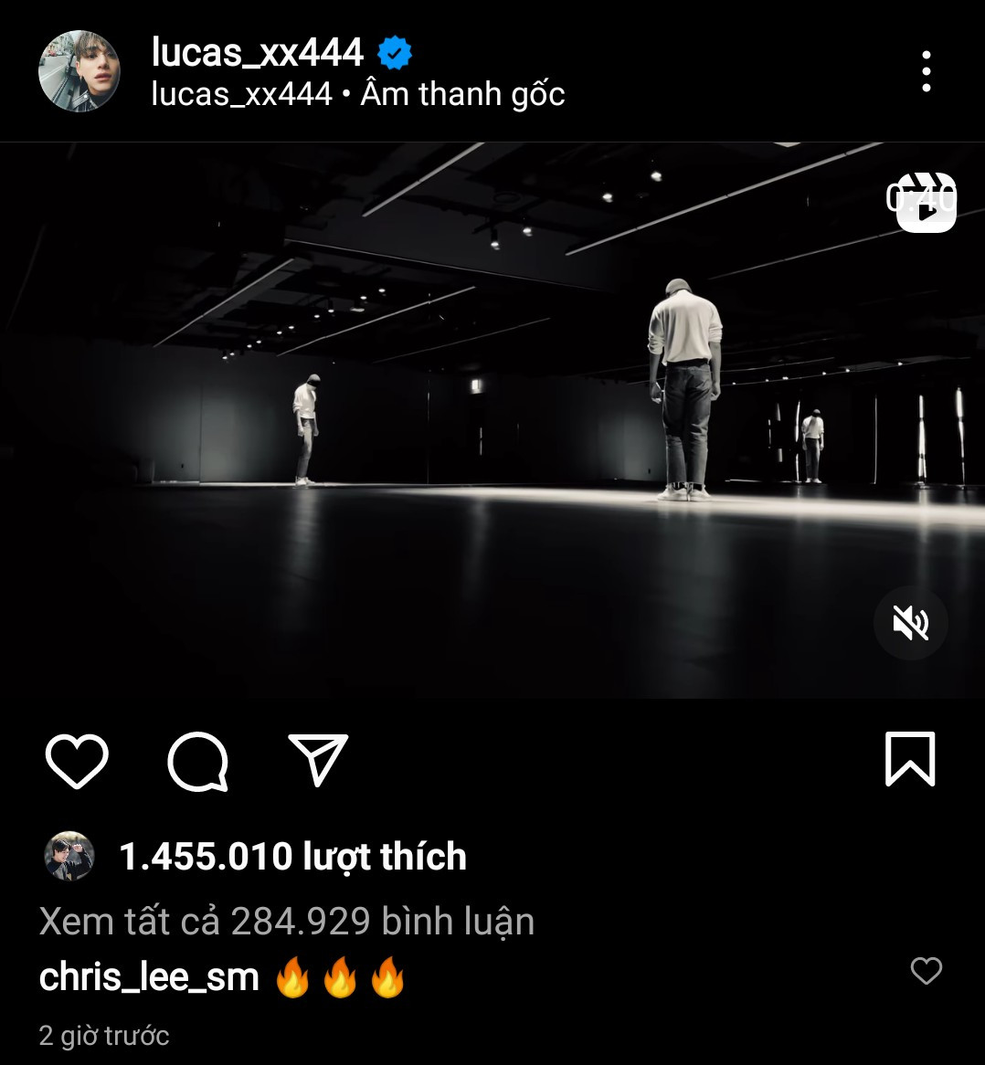 CEO của SM còn nhanh chóng để lại bình luận dưới bài đăng mới nhất của Lucas.