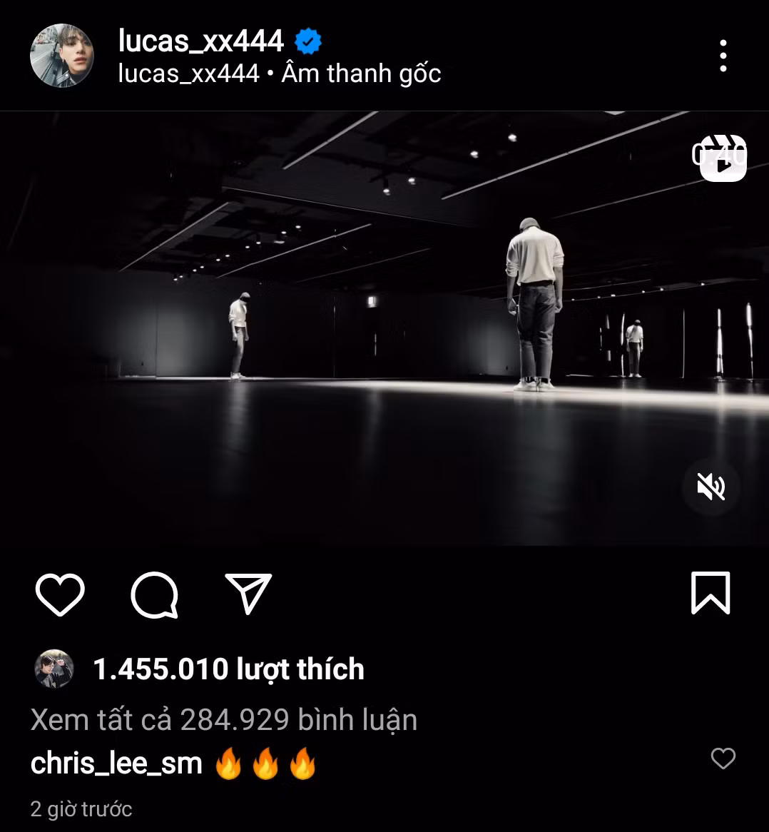 CEO của SM còn nhanh chóng để lại bình luận dưới bài đăng mới nhất của Lucas.
