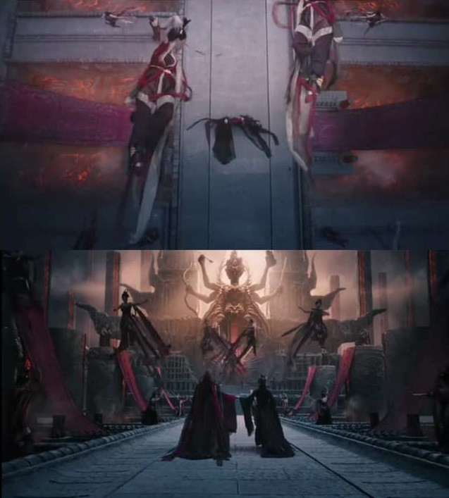 Đại hôn của Đàm Đài Tẫn và Lê Tô Tô ở Ma vực khiến người xem liên tưởng đến khung cảnh đại hôn của Minh Dạ - Tang Tửu. Đại hôn của Đàm Đài Tẫn và Lê Tô Tô ở Ma vực khiến người xem liên tưởng đến khung cảnh đại hôn của Minh Dạ - Tang Tửu.