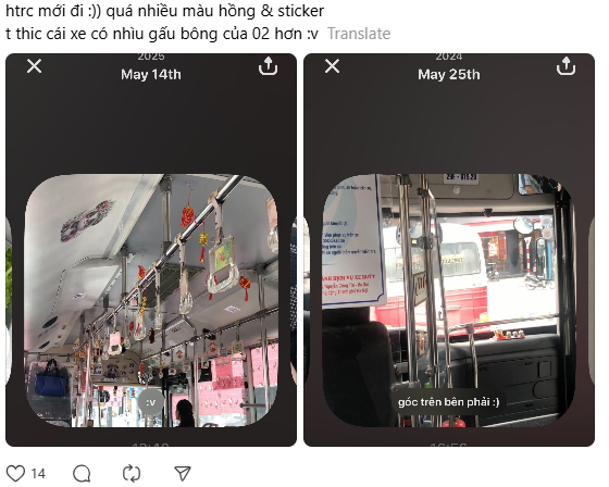 Những bình luận chia sẻ hình ảnh từng đi chuyến buýt được trang trí "dưỡng thê" không kém, như được nạp thêm "năng lượng đáng yêu" khi vô tình bắt được những chiếc xe buýt này. Những bình luận chia sẻ hình ảnh từng đi chuyến buýt được trang trí "dưỡng thê" không kém, như được nạp thêm "năng lượng đáng yêu" khi vô tình bắt được những chiếc xe buýt này.