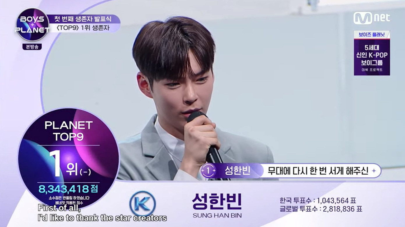 Sung Han Bin chưa từng để mất hạng 1, tính đến thời điểm hiện tại. Sung Han Bin chưa từng để mất hạng 1, tính đến thời điểm hiện tại.