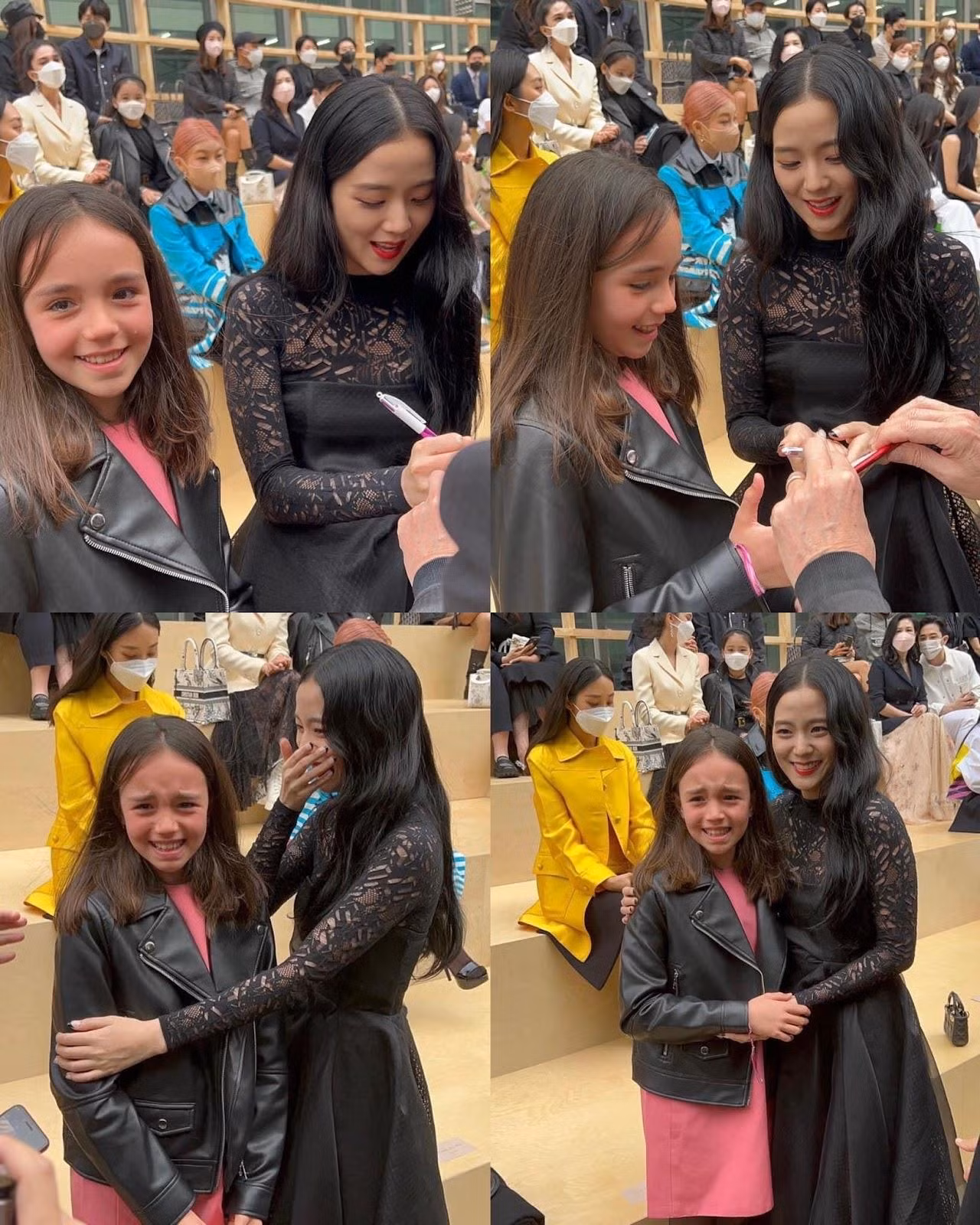 Cô bé đã chụp ảnh và xin chữ ký của Jisoo.