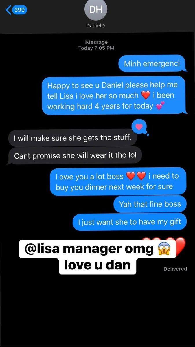 Đoạn tin nhắn của fan với người được cho là quản lý của Lisa. - Nguồn: @Minh Đoạn tin nhắn của fan với người được cho là quản lý của Lisa. - Nguồn: @Minh