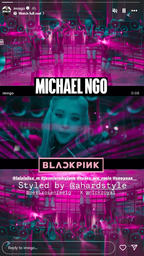 Michael Ngo khoe set quay BLACKPINK diện đồ do anh làm riêng. Michael Ngo khoe set quay BLACKPINK diện đồ do anh làm riêng.