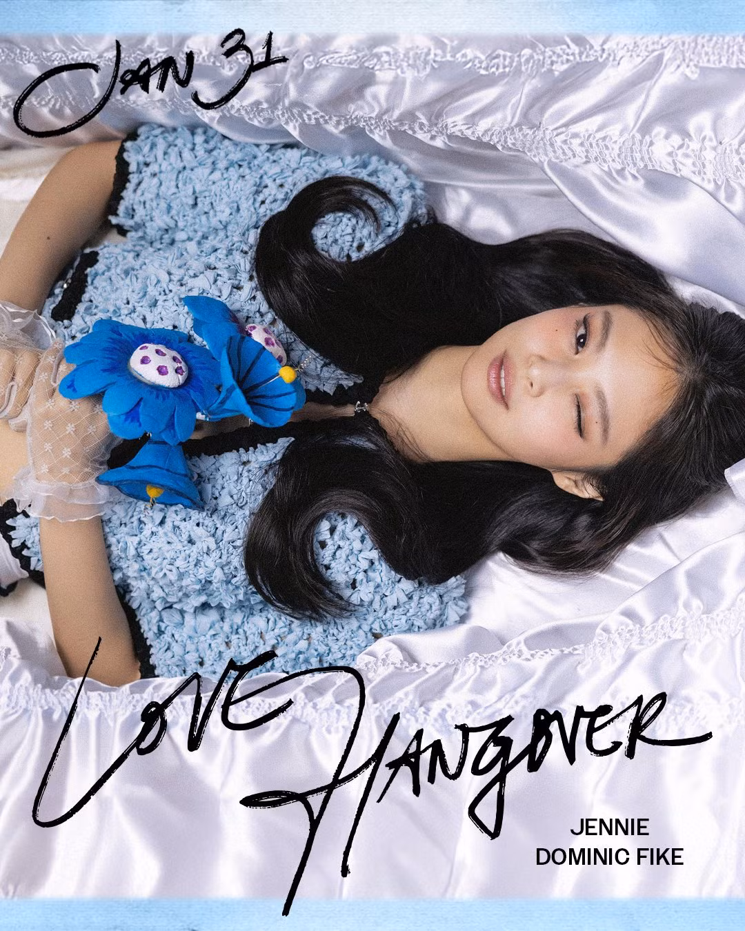 Jennie tiết lộ hình ảnh nằm trong linh cữu hát khiến fan càng tò mò về MV của Love Hangover.