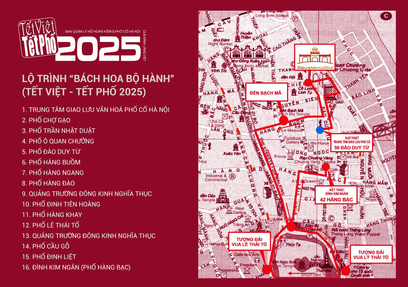 Lộ trình đi của đoàn diễu hành. - Ảnh: Facebook Bách Hoa Bộ Hành Lộ trình đi của đoàn diễu hành. - Ảnh: Facebook Bách Hoa Bộ Hành
