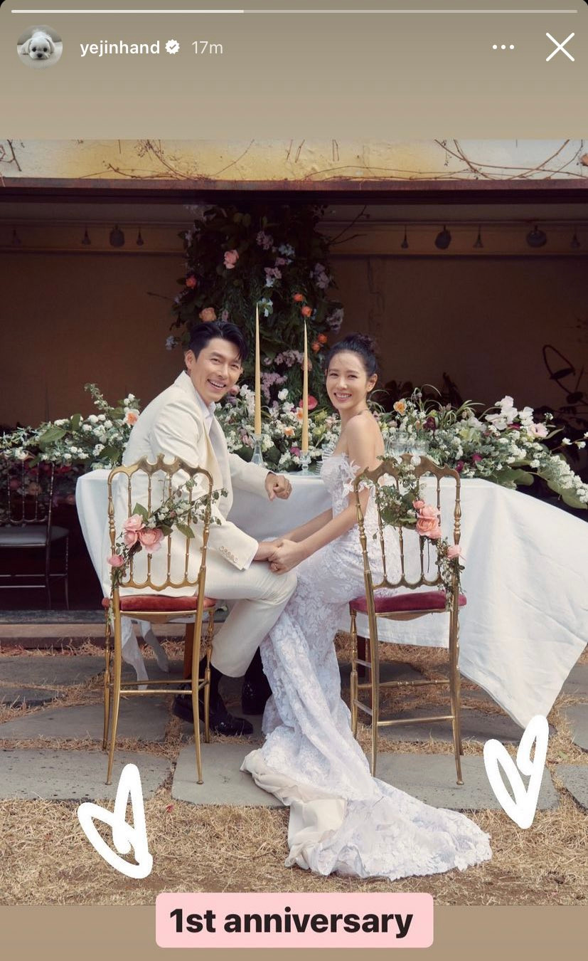 BinJin trong bức ảnh được Son Ye Jin đăng vào kỷ niệm 1 năm ngày cưới.