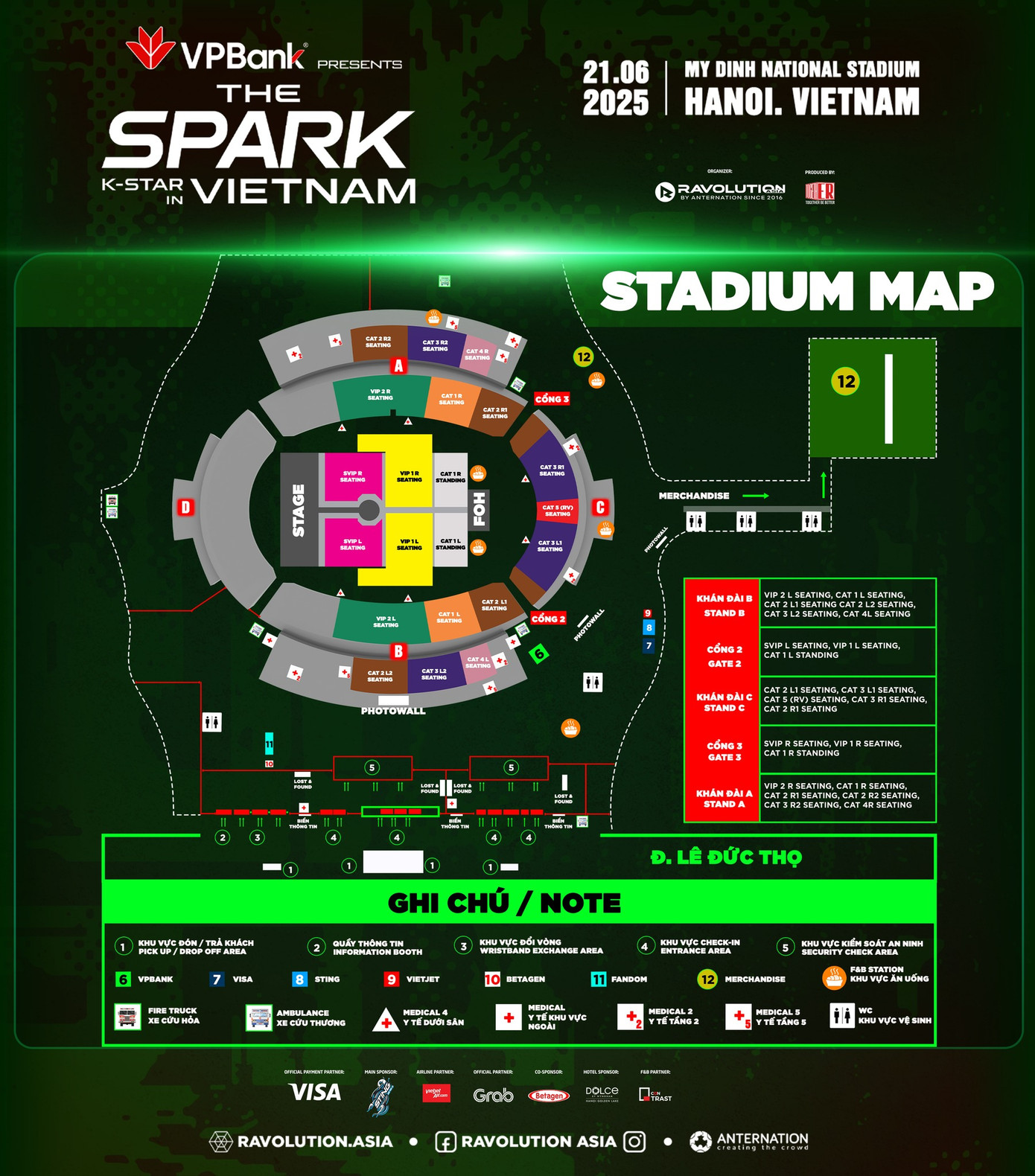 Sơ đồ chi tiết của siêu concert K-Star Spark 2025 tại Hà Nội.