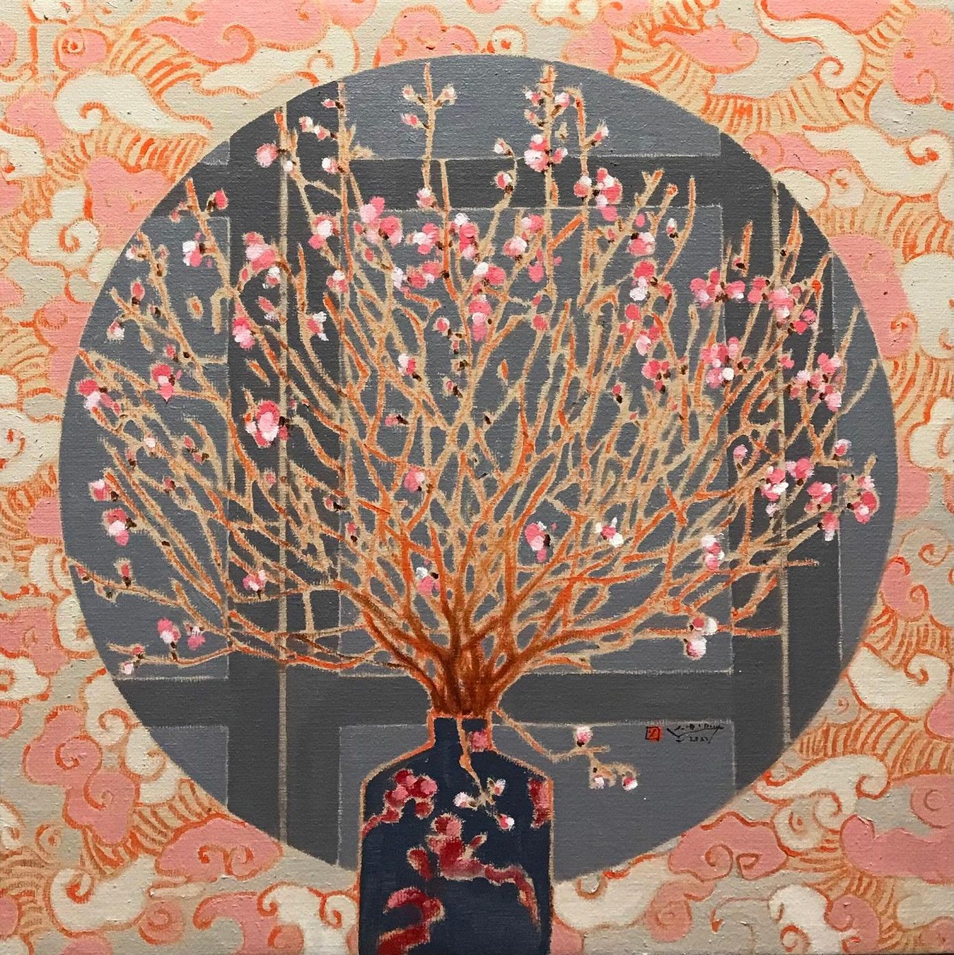 Bức tranh sơn dầu Đào xưa... Bức tranh sơn dầu Đào xưa...