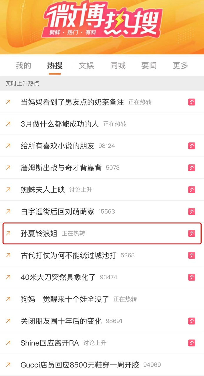 Tag "Suni Hạ Linh tham gia Đạp Gió" đạt hạng 28 trên bảng Hot Search mục Giải trí của Weibo vào ngày 1/3. Tag "Suni Hạ Linh tham gia Đạp Gió" đạt hạng 28 trên bảng Hot Search mục Giải trí của Weibo vào ngày 1/3.