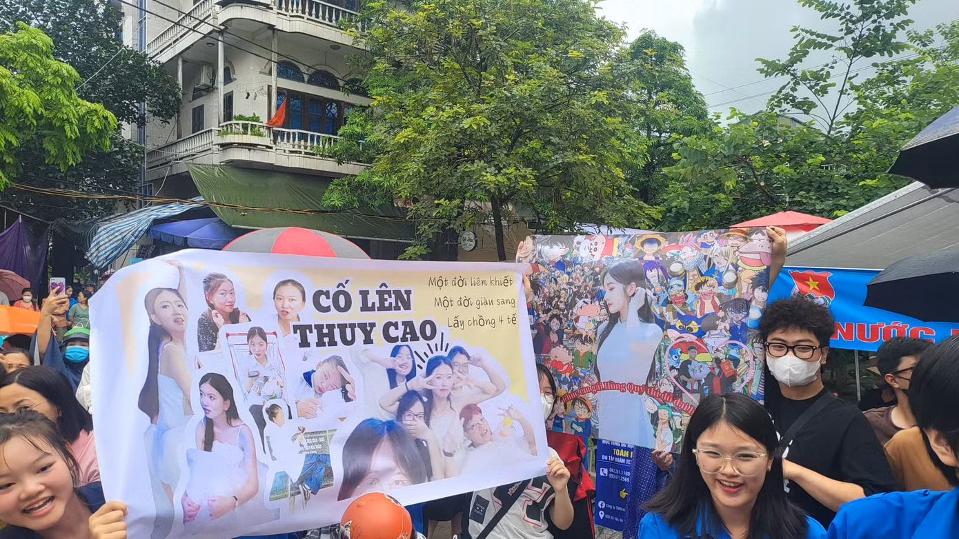 Một góc tại điểm thi THCS Hòa Lạc - Ảnh: Quê tôi Móng Cái