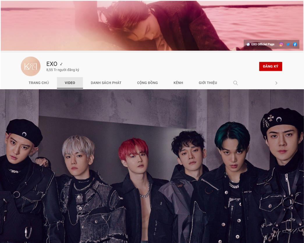 Tương tự những kênh riêng của idol nhà SM, kênh YouTube hơn 8,56 triệu người đăng ký của EXO đăng tải chủ yếu các MV phụ, teaser, hậu trường của nhóm, và một số vlog của các thành viên.