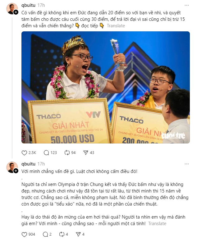 Bùi Tứ Quý chia sẻ trên Threads và Facebook cá nhân. Bùi Tứ Quý chia sẻ trên Threads và Facebook cá nhân.