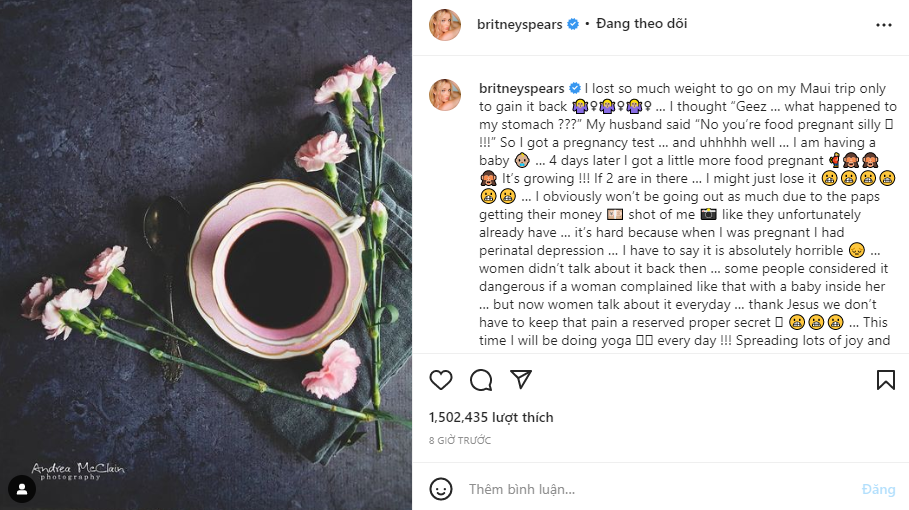 Nữ ca sĩ bày tỏ sự mong chờ thai nhi sẽ là một cặp sinh đôi.