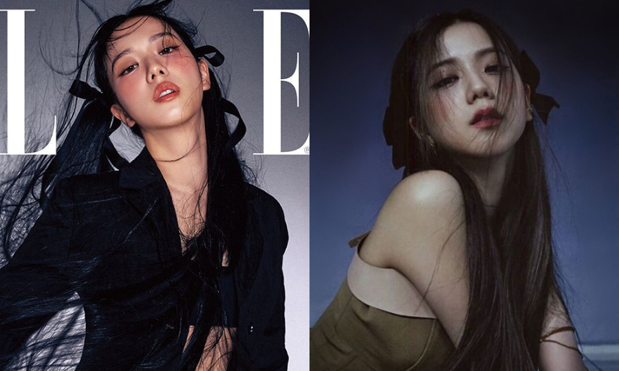 Kiểu tóc hao hao và góc mặt tương đồng của Jisoo trong ảnh bìa ELLE và bộ ảnh chụp era How You Like That vào năm 2020. Kiểu tóc hao hao và góc mặt tương đồng của Jisoo trong ảnh bìa ELLE và bộ ảnh chụp era How You Like That vào năm 2020.