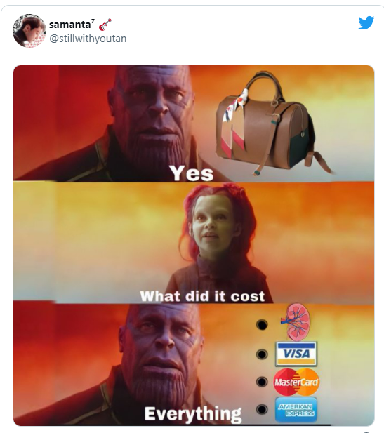 Chiếc meme cho thấy sự &quot;bất chấp&quot; của fan để có được chiếc túi của V.