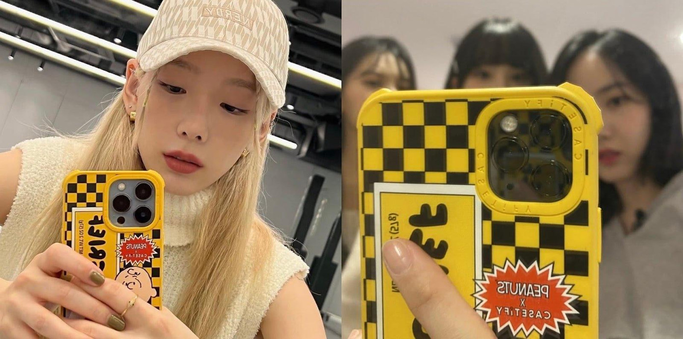 Chiếc ốp điện thoại vàng hoạ tiết caro đều được Taeyeon và SinB yêu thích. Chiếc ốp điện thoại vàng hoạ tiết caro đều được Taeyeon và SinB yêu thích.