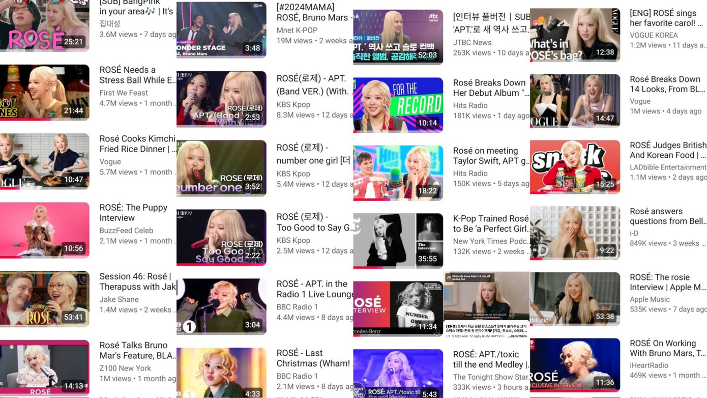 Rosé tham gia hàng loạt chương trình để quảng bá cho album Rosie. Rosé tham gia hàng loạt chương trình để quảng bá cho album Rosie.