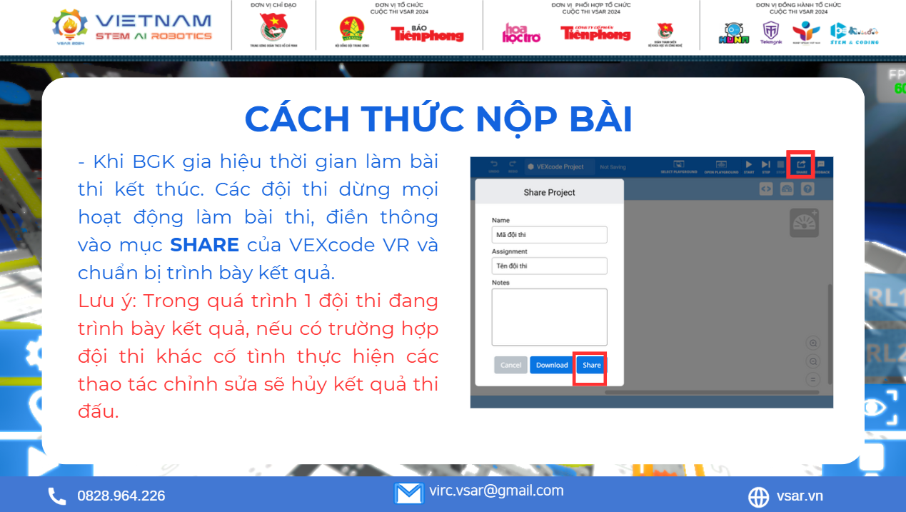 Cách thức nộp bài ở vòng Chung kết.