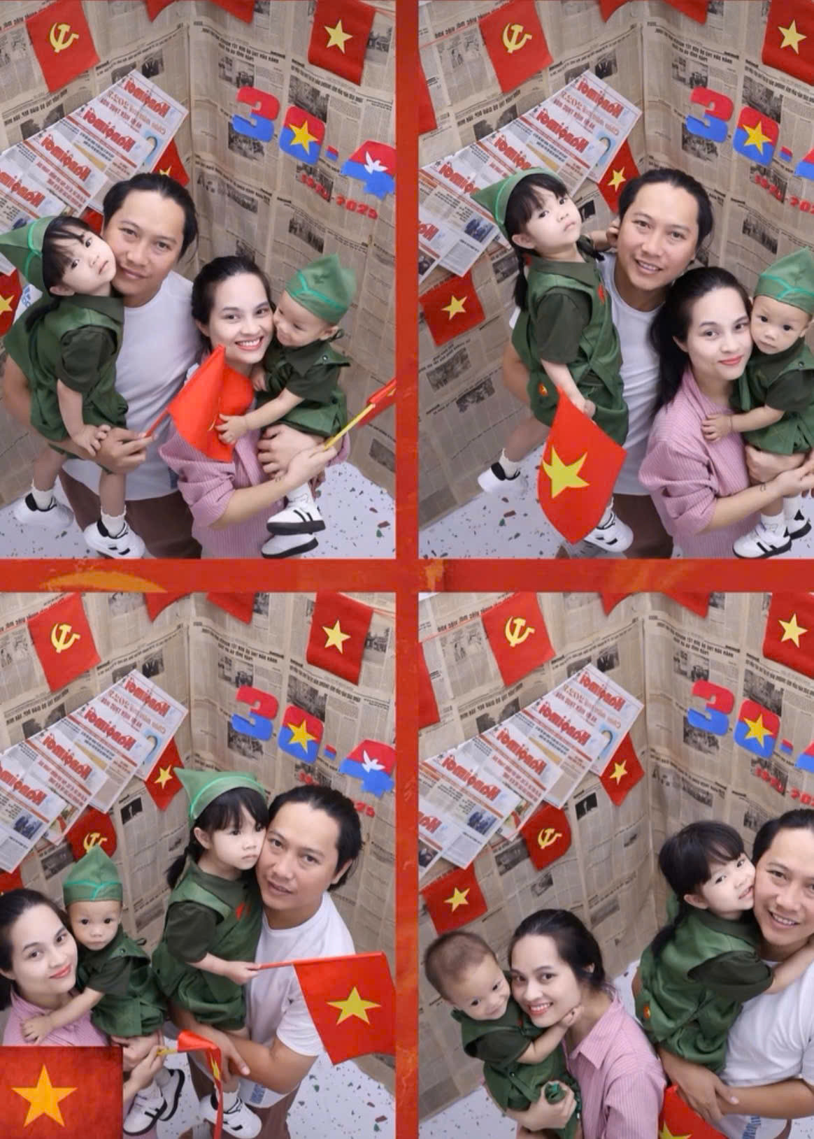 Cả Gen Z lẫn các gia đình đều mê mẩn photobooth với khung ảnh tạo riêng cho thời gian đặc biệt. (Ảnh: Linh linh Photobooth, UninLab)