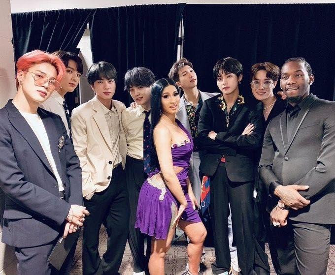 Cardi B và nhóm nhạc BTS được chờ đợi vào màn kết hợp trong tương lai. Cardi B và nhóm nhạc BTS được chờ đợi vào màn kết hợp trong tương lai.