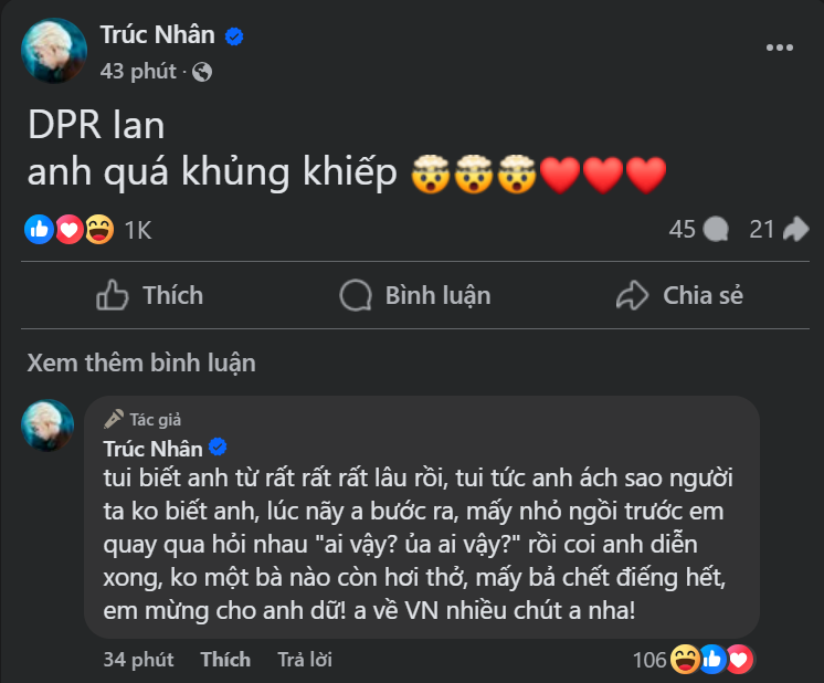 Trúc Nhân cũng "phát cuồng" vì "hoàng tử" DPR IAN.