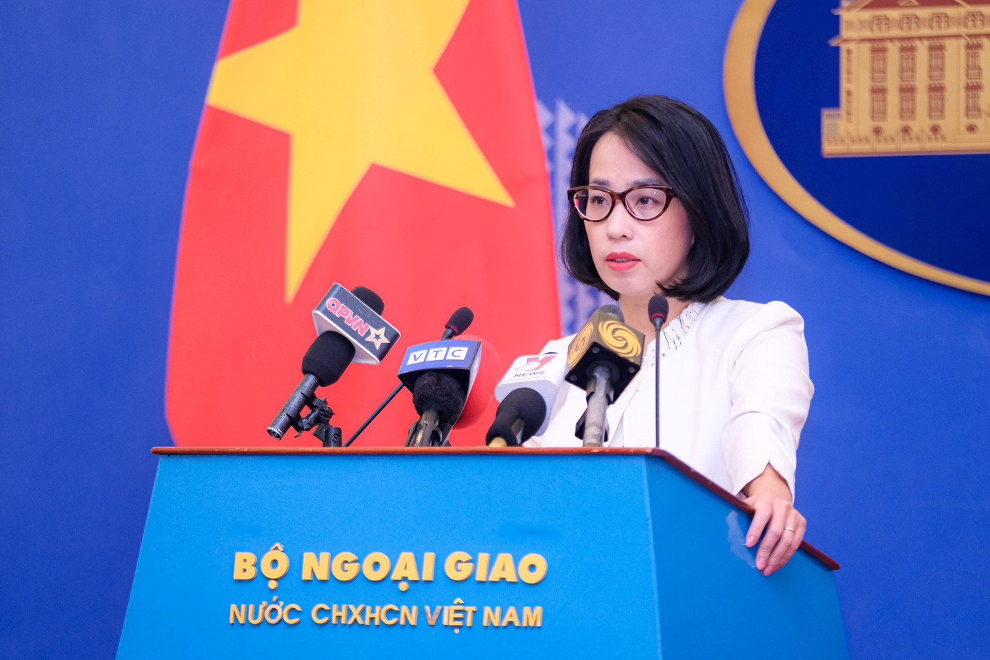 Phó Phát ngôn viên Bộ Ngoại giao Phạm Thu Hằng. (Ảnh: Mofa) Phó Phát ngôn viên Bộ Ngoại giao Phạm Thu Hằng. (Ảnh: Mofa)