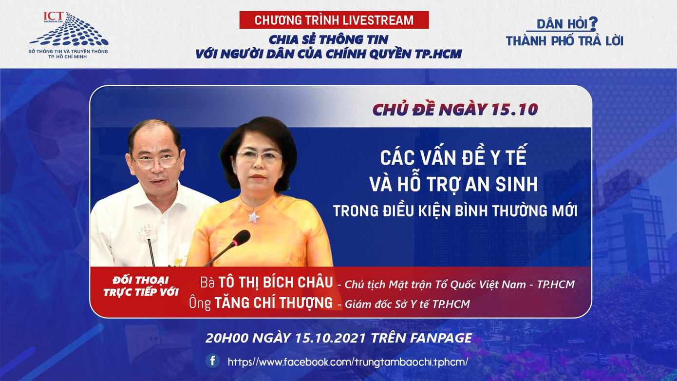 Lãnh đạo Sở Y tế và Ủy ban MTTQ Việt Nam TPHCM đăng đàn trả lời trực tuyến tối 15/10