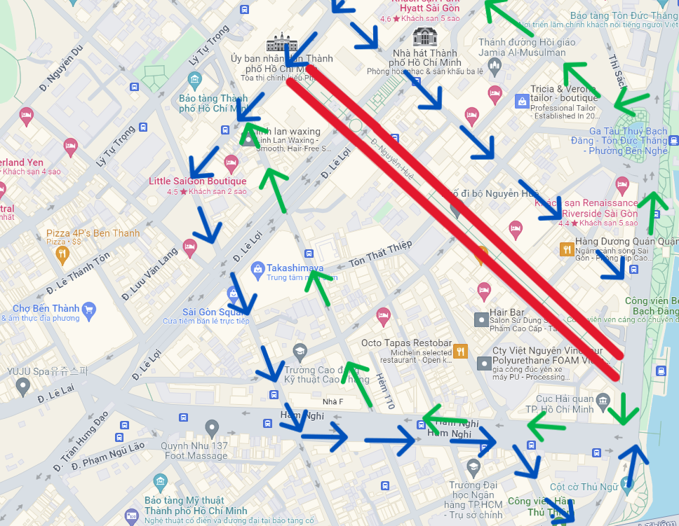 Phạm vi cấm xe lưu thông và lộ trình thay thế. Ảnh: Sở GTVT TPHCM Phạm vi cấm xe lưu thông và lộ trình thay thế. Ảnh: Sở GTVT TPHCM