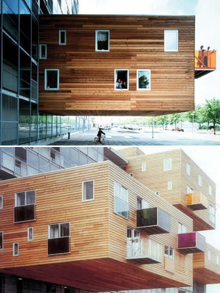 Ngôi nhà nổi ở Ukraine Ngôi nhà nghiêng ở Hà Lan Những căn hộ xếp hình Lego ở Canada Nhà cây nấm tại Ohio Nhà quả cầu ở Canada Chung cư treo tại Hà Lan Nhà Gangster ở Nga Nhà lộn ngược tại Ba Lan Ngôi nhà lập dị ở New York Nhà quay tại Đức, ngôi nhà năng lượng quay về phía mặt trời ấm áp vào mùa đông và quay trở lại cách nhiệt tốt vào mùa hè.