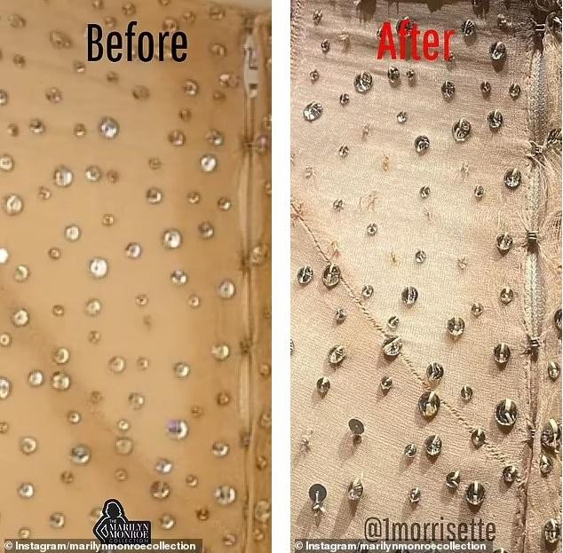 Tuy nhiên, hôm 12/6, một dân mạng chia sẻ những hình ảnh về tình trạng &quot;trước và sau&quot; của chiếc váy cho thấy, có thêm những đường may ở phía sau, chỗ khóa kéo cũng bị căng ra, đồng thời thiếu nhiều viên pha lê đính trên váy. Người này chế giễu Ripley&apos;s Believe It or Not! về phát ngôn trước đó của họ về &quot;tính toàn vẹn của trang phục&quot;. Hàng trăm dân mạng đã bày tỏ sự phẫn nộ, gọi đó là &quot;thảm họa&quot;.