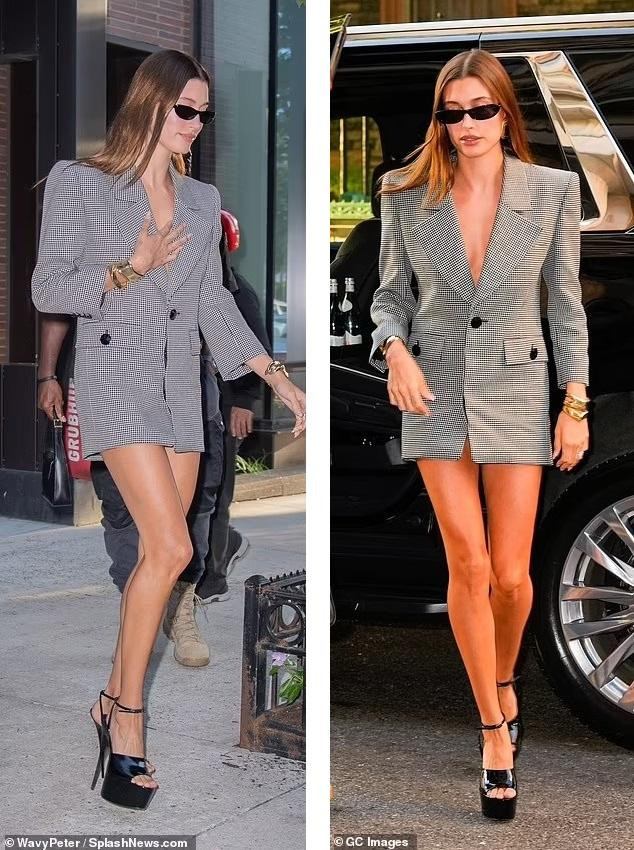 Hailey gây choáng ngợp khi mặc váy dáng blazer ngắn cũn khoe đôi chân thon dài, nuột nà đáng ngưỡng mộ. Người đẹp 9x còn &quot;thả rông&quot; táo bạo.
