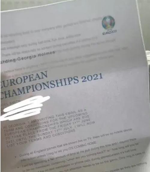 Thư còn có in logo của EURO 2020. Ảnh: Georgia Holmes. Thư còn có in logo của EURO 2020. Ảnh: Georgia Holmes.