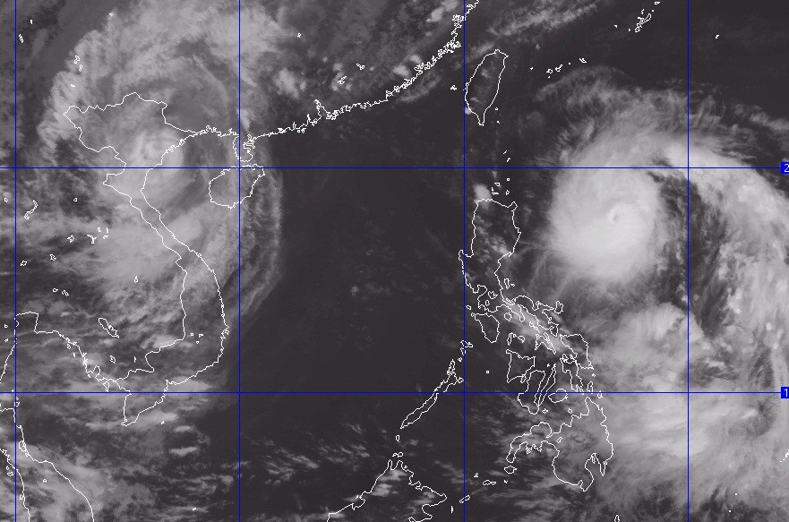 Ảnh mây vệ tinh báo số 5 và bão NALGAE