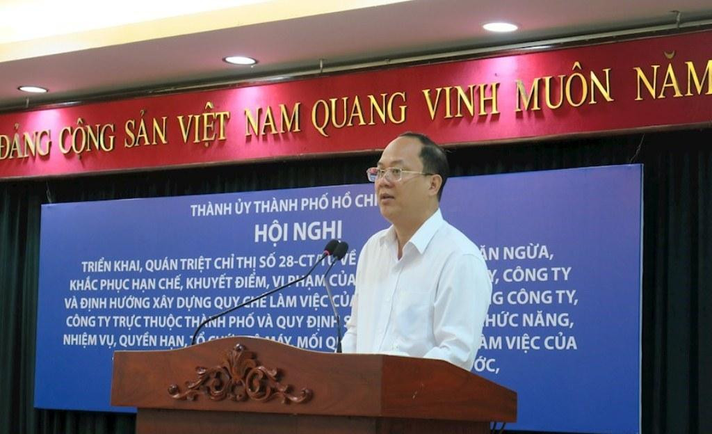 Ông Nguyễn Hồ Hải - Phó Bí thư Thành ủy TPHCM, phát biểu tại hội nghị. Ảnh: Thành ủy TPHCM Ông Nguyễn Hồ Hải - Phó Bí thư Thành ủy TPHCM, phát biểu tại hội nghị. Ảnh: Thành ủy TPHCM