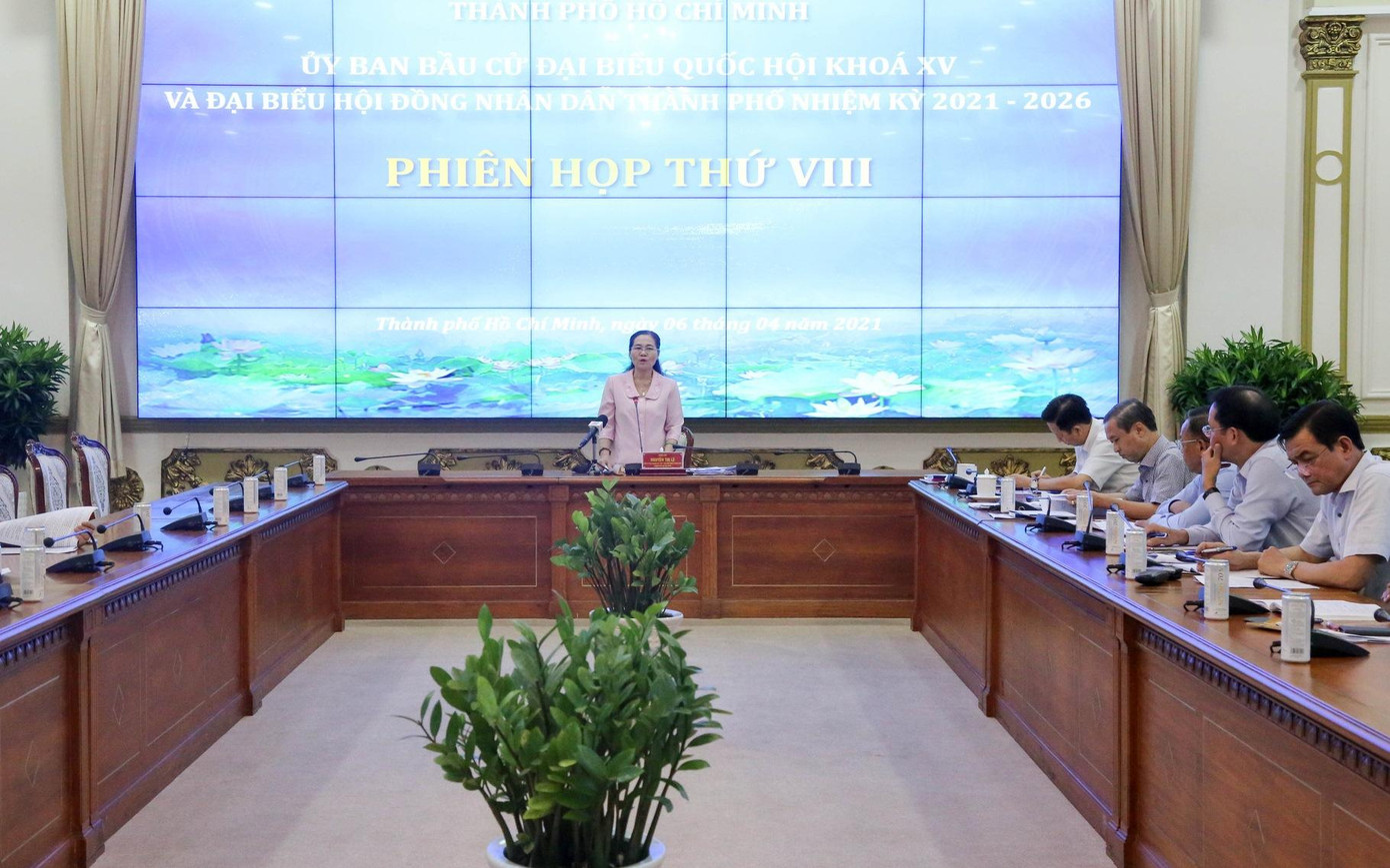 Chủ tịch HĐND TPHCM Nguyễn Thị Lệ chủ trì cuộc họp lần 8 của Ủy ban Bầu cử chiều 6/4 Chủ tịch HĐND TPHCM Nguyễn Thị Lệ chủ trì cuộc họp lần 8 của Ủy ban Bầu cử chiều 6/4