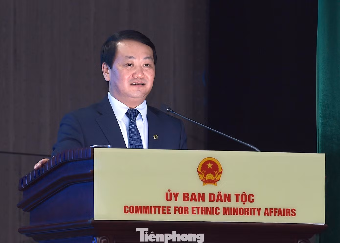 Ông Hầu A Lềnh - Ủy viên T.Ư Đảng, Bộ trưởng, Chủ nhiệm Ủy ban Dân tộc phát biểu tại chương trình. Ảnh: Xuân Tùng
