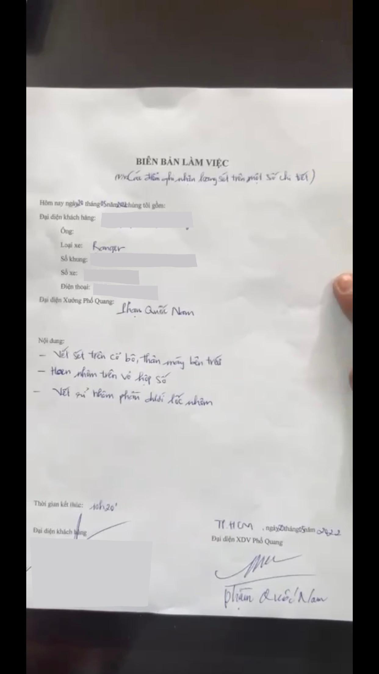 Biên bản làm việc thiếu tính pháp lý của Sài Gòn Ford. Biên bản làm việc thiếu tính pháp lý của Sài Gòn Ford.